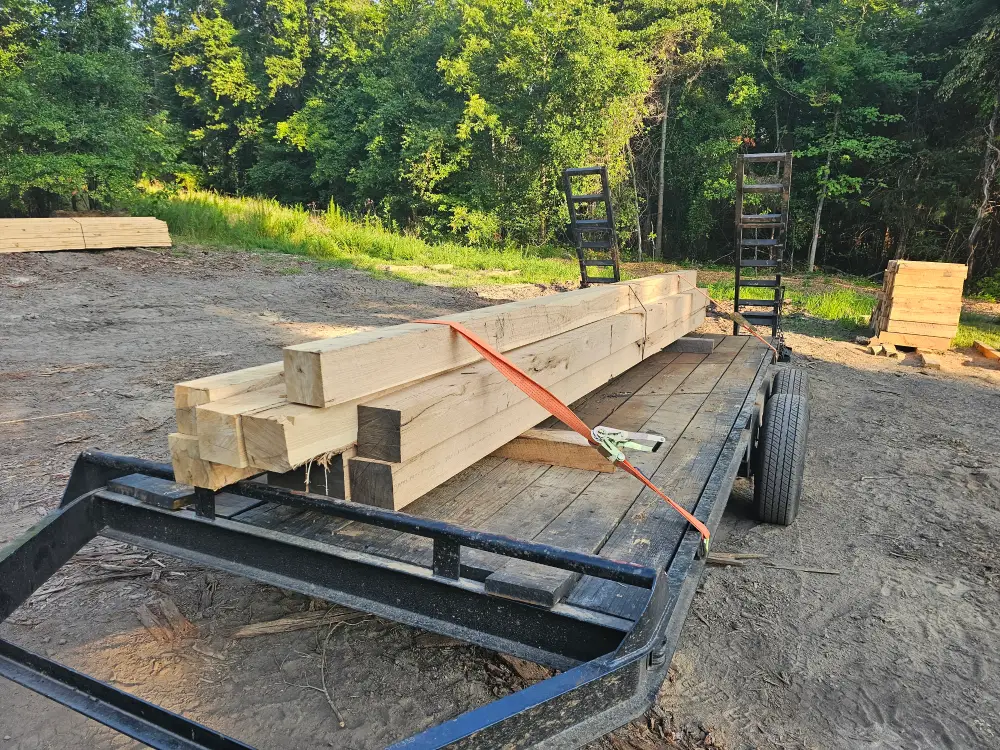 Logs Milled into Usable Beams